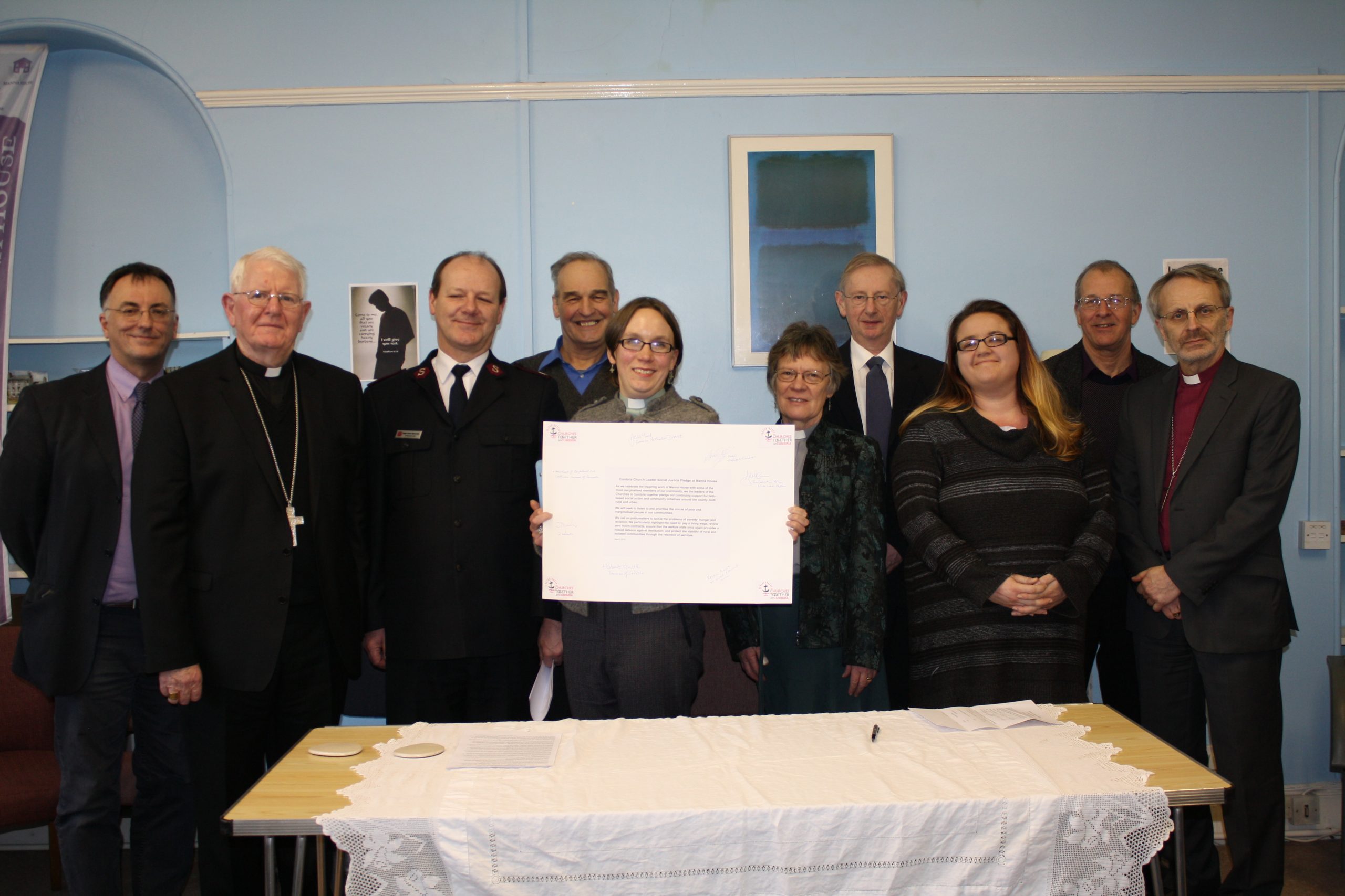 Cumbria Church Leaders with Manna House staff 6.3.15